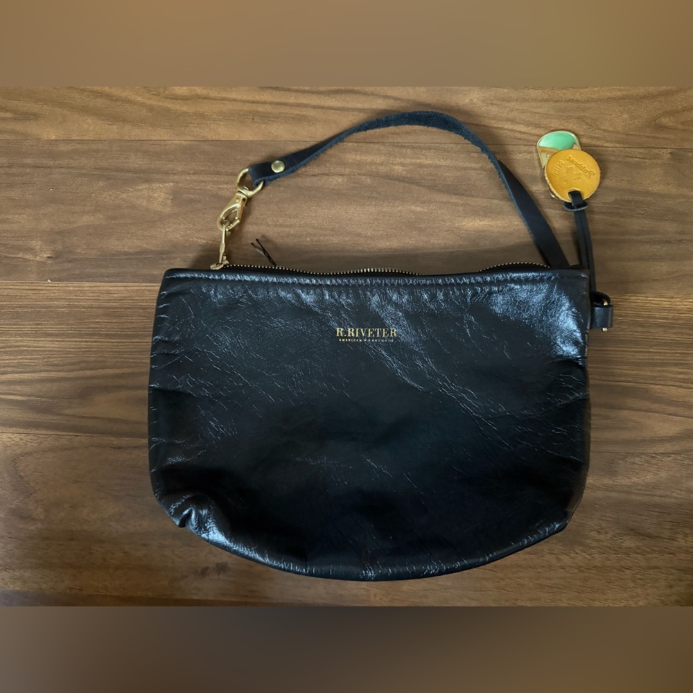 R. RIVETER Black Leather Women's Wristlet Bag